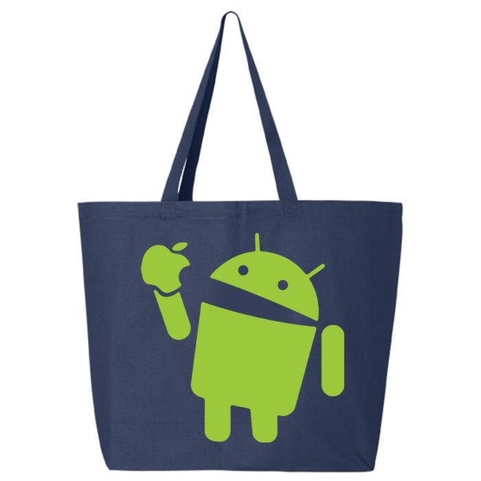 Android Eats Apple Funny Nerd Computer 25L Jumbo Tote