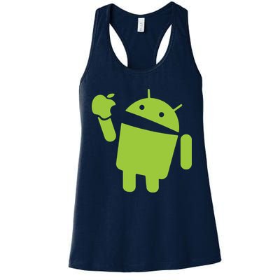 Android Eats Apple Funny Nerd Computer Womens Tank Top
