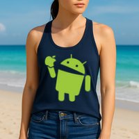 Android Eats Apple Funny Nerd Computer Womens Tank Top