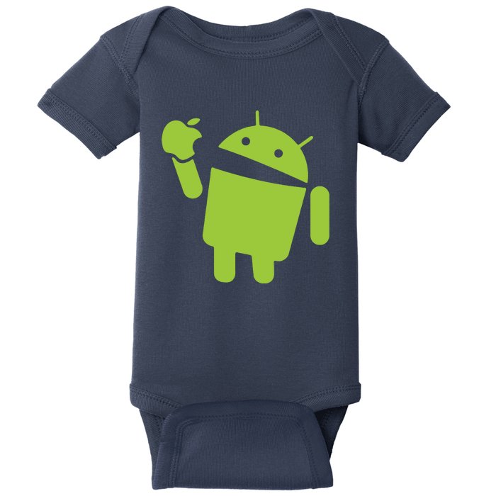 Android Eats Apple Funny Nerd Computer Baby Bodysuit