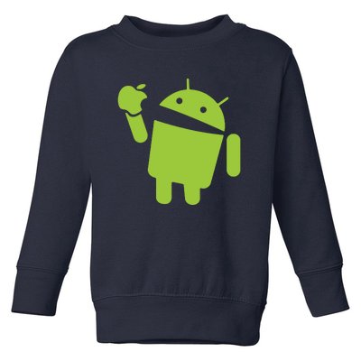 Android Eats Apple Funny Nerd Computer Toddler Sweatshirt