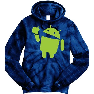 Android Eats Apple Funny Nerd Computer Tie Dye Hoodie