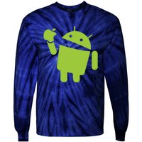 Android Eats Apple Funny Nerd Computer Tie-Dye Long Sleeve Shirt