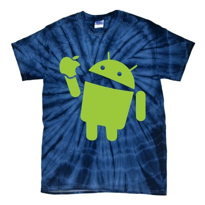 Android Eats Apple Funny Nerd Computer Tie-Dye T-Shirt