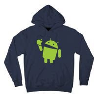 Android Eats Apple Funny Nerd Computer Tall Hoodie