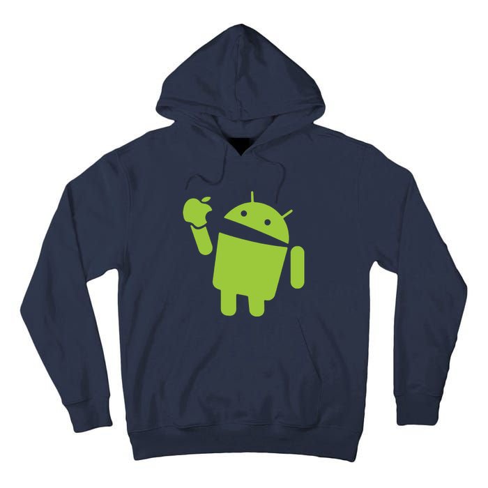 Android Eats Apple Funny Nerd Computer Tall Hoodie