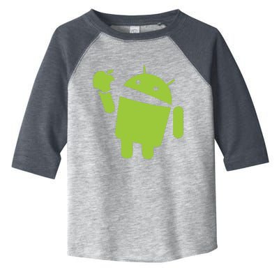 Android Eats Apple Funny Nerd Computer Toddler Fine Jersey T-Shirt