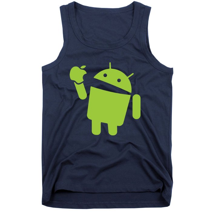 Android Eats Apple Funny Nerd Computer Tank Top