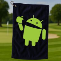 Android Eats Apple Funny Nerd Computer Golf Towel