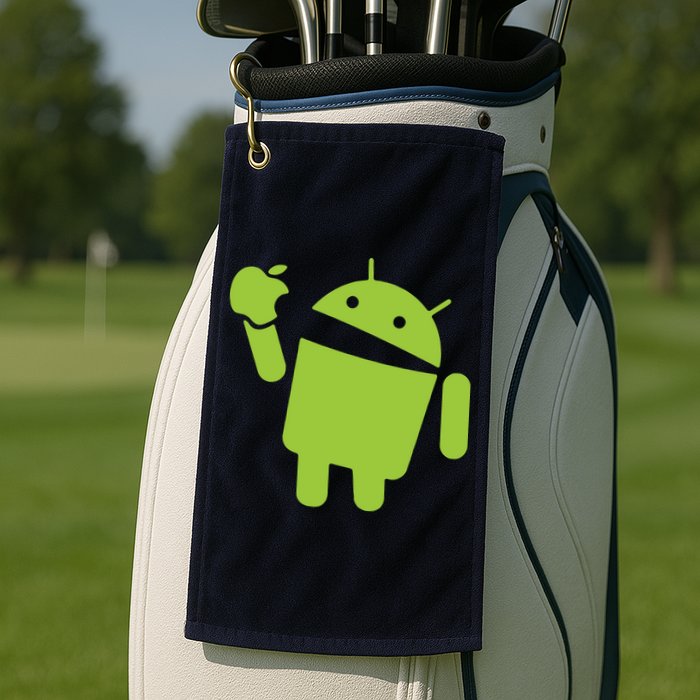Android Eats Apple Funny Nerd Computer Golf Towel