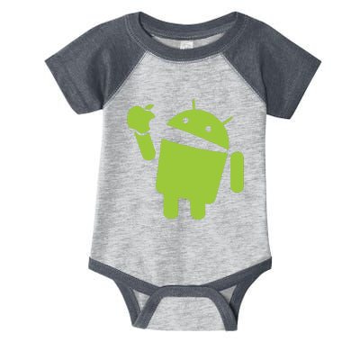 Android Eats Apple Funny Nerd Computer Infant Baby Jersey Bodysuit