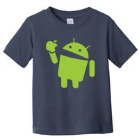 Android Eats Apple Funny Nerd Computer Toddler T-Shirt