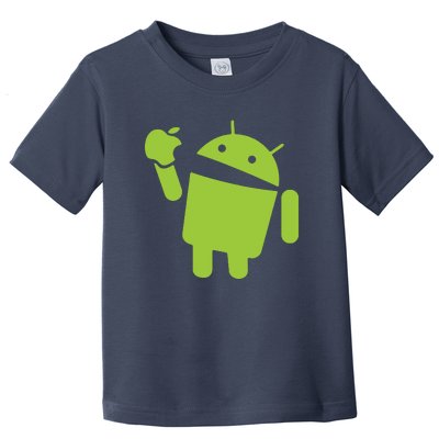 Android Eats Apple Funny Nerd Computer Toddler T-Shirt