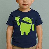 Android Eats Apple Funny Nerd Computer Toddler T-Shirt