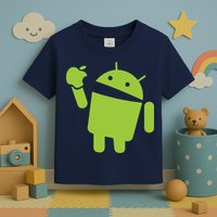 Android Eats Apple Funny Nerd Computer Toddler T-Shirt