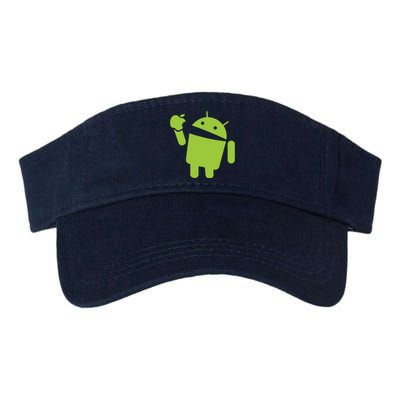 Android Eats Apple Funny Nerd Computer Valucap Bio-Washed Visor