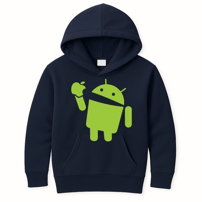 Android Eats Apple Funny Nerd Computer Kids Hoodie