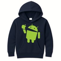 Android Eats Apple Funny Nerd Computer Kids Hoodie