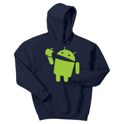 Android Eats Apple Funny Nerd Computer Kids Hoodie