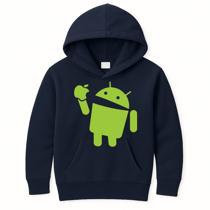 Android Eats Apple Funny Nerd Computer Kids Hoodie