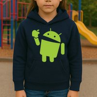 Android Eats Apple Funny Nerd Computer Kids Hoodie