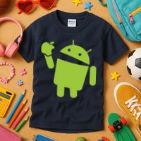 Android Eats Apple Funny Nerd Computer Kids T-Shirt