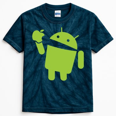 Android Eats Apple Funny Nerd Computer Kids Tie-Dye T-Shirt