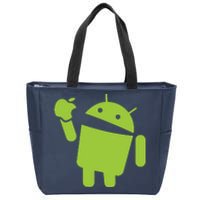 Android Eats Apple Funny Nerd Computer Zip Tote Bag