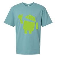 Android Eats Apple Funny Nerd Computer Sueded Cloud Jersey T-Shirt