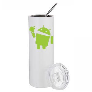 Android Eats Apple Funny Nerd Computer Stainless Steel Tumbler