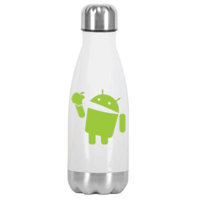 Android Eats Apple Funny Nerd Computer Stainless Steel Insulated Water Bottle