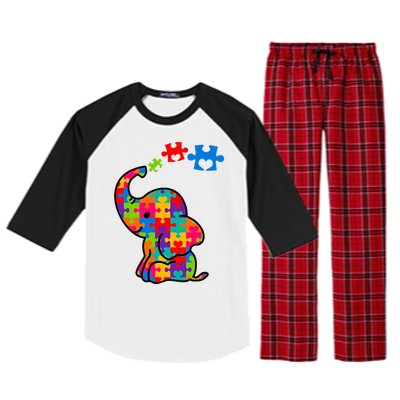 Autism Elephant Raglan Sleeve Pajama Set