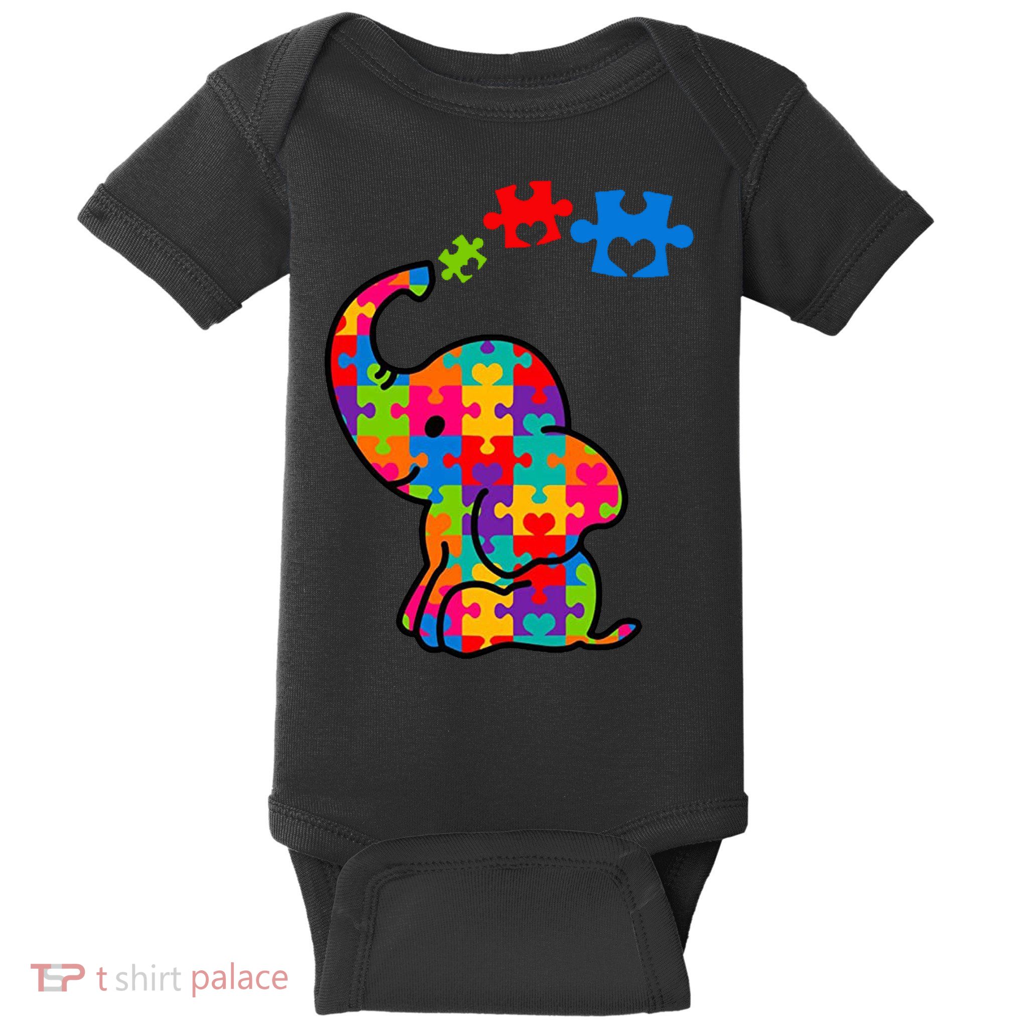 Autism Elephant Baby Bodysuit