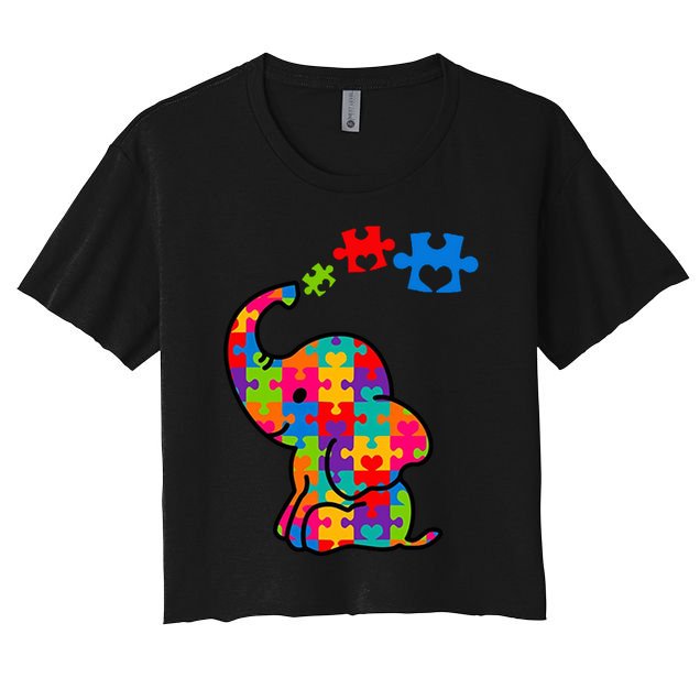 Autism Elephant Crop Top