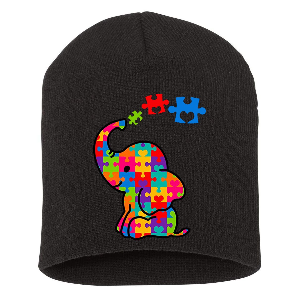 Autism Elephant Short Acrylic Beanie