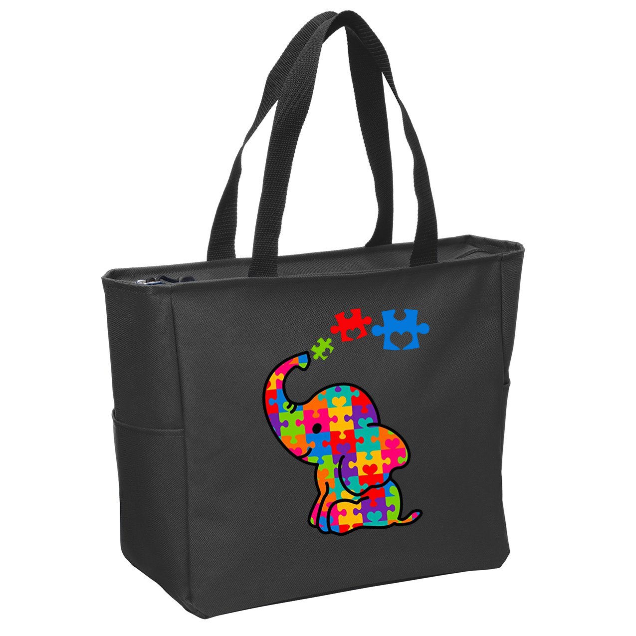 Autism Elephant Zip Tote Bag
