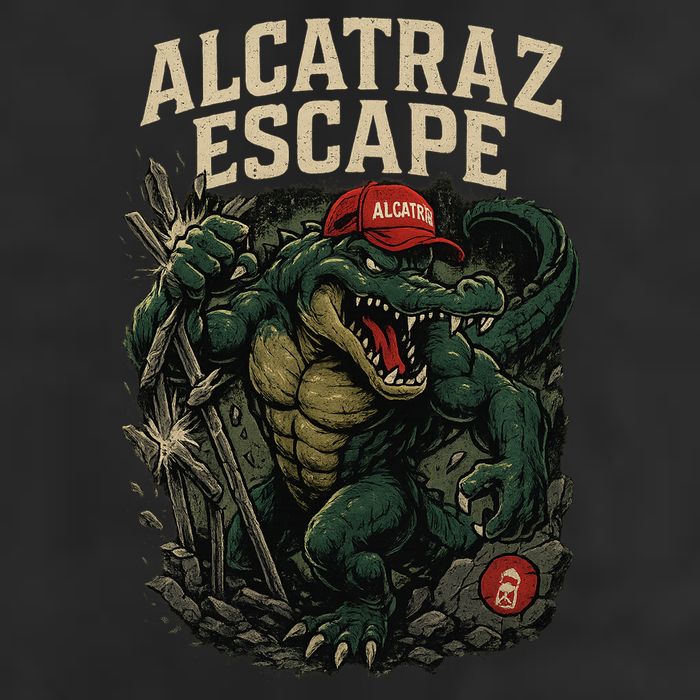 Alcatraz Escape 7 Panel Mesh Trucker Snapback Hat