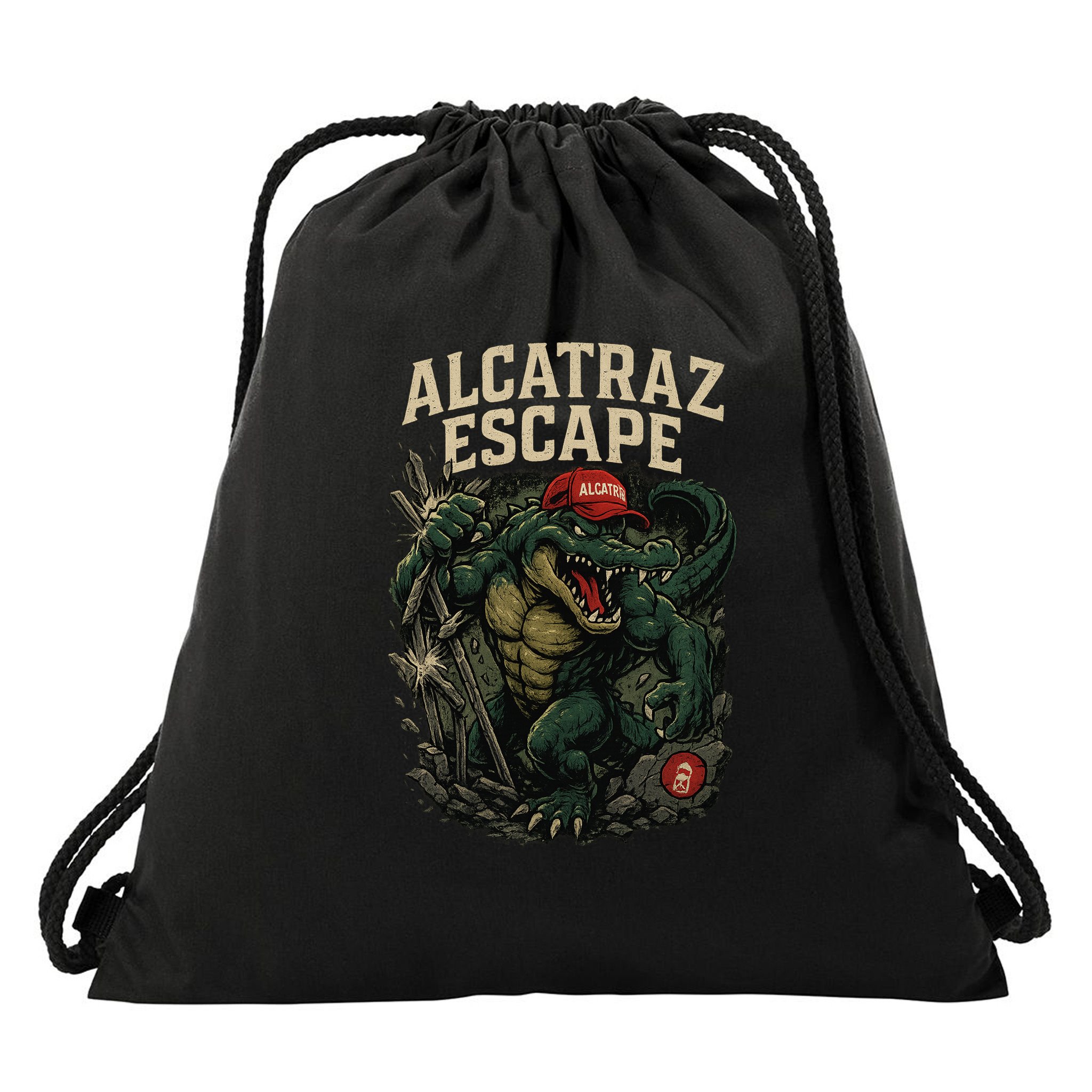 Alcatraz Escape Drawstring Bag