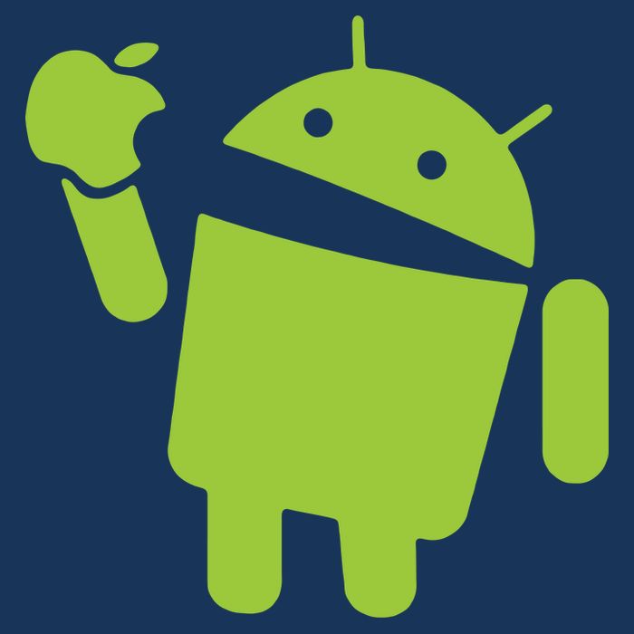 Android Eats Apple Funny Nerd Computer Flat Bill Trucker Hat