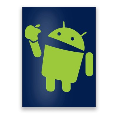 Android Eats Apple Funny Nerd Computer Poster