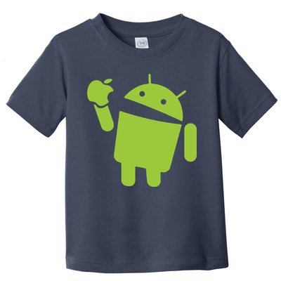 Android Eats Apple Funny Nerd Computer Toddler T-Shirt
