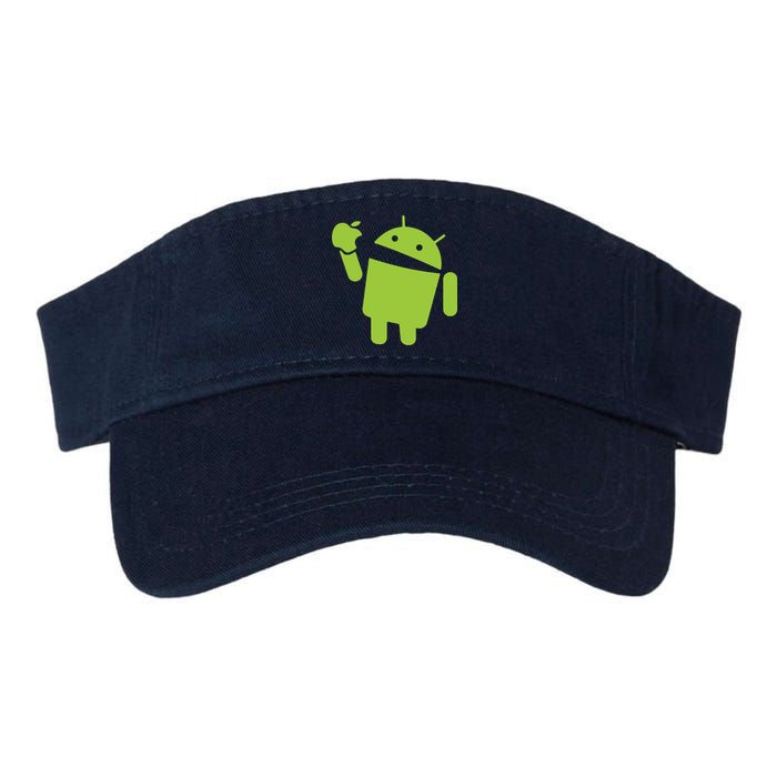 Android Eats Apple Funny Nerd Computer Valucap Bio-Washed Visor
