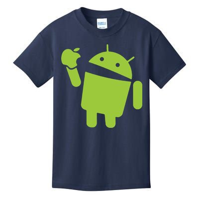 Android Eats Apple Funny Nerd Computer Kids T-Shirt