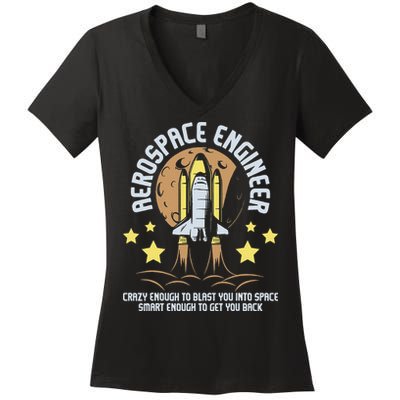 Aerospace Engineer Aeronautical Engineering Spacecrafts Women's V-Neck T-Shirt