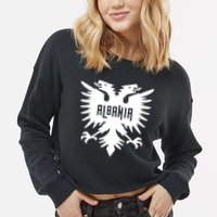 Albanian Eagle Cropped Pullover Crew