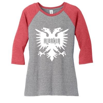 Albanian Eagle Women's Tri-Blend 3/4-Sleeve Raglan Shirt