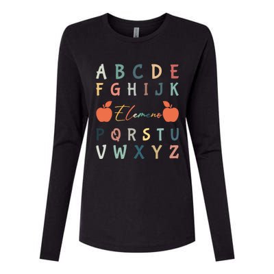 Abc Eleo Alphabet Kindergarten Teachers Back To School Great Gift Womens Cotton Relaxed Long Sleeve T-Shirt