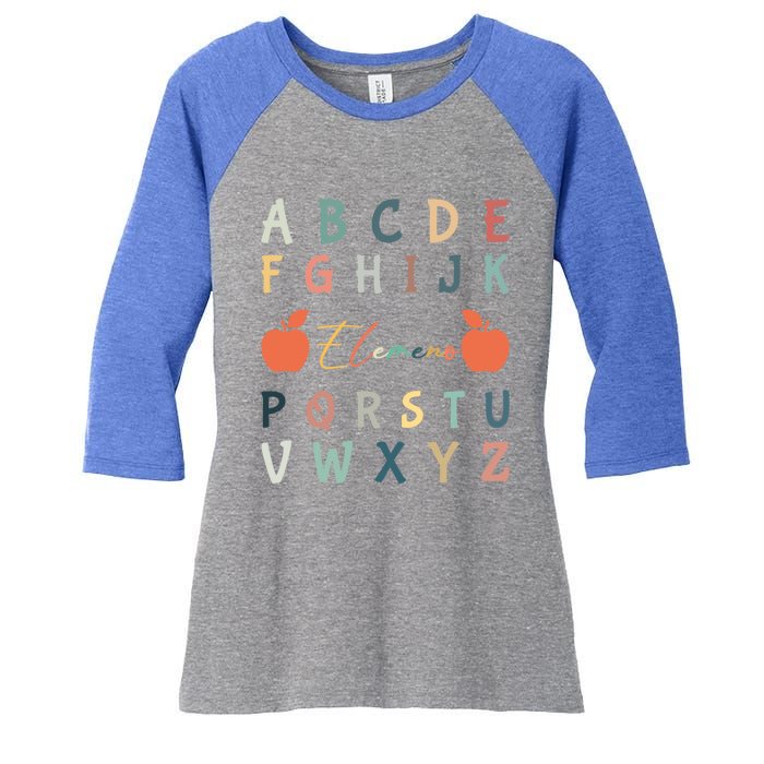 Abc Eleo Alphabet Kindergarten Teachers Back To School Great Gift Women's Tri-Blend 3/4-Sleeve Raglan Shirt