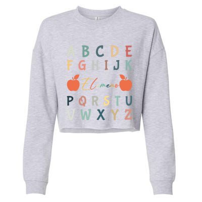 Abc Eleo Alphabet Kindergarten Teachers Back To School Great Gift Cropped Pullover Crew