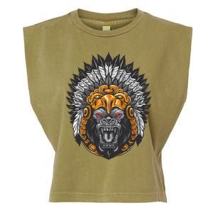 Ancient Ethnic Aztec Monkey Gorilla People Civilization Gift Garment-Dyed Women's Muscle Tee